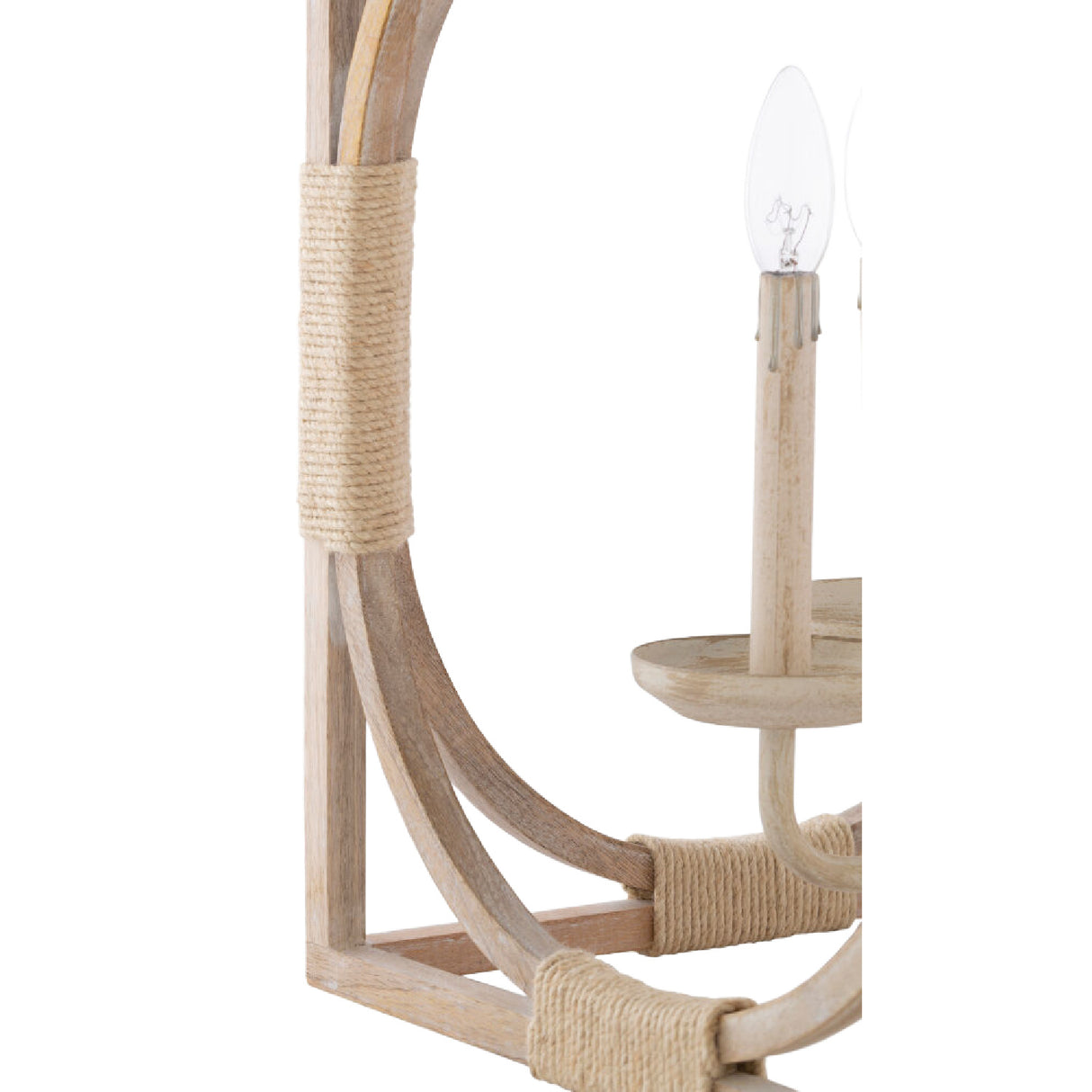 Modern European furniture - Whitewashed Wooden 4-Light Chandelier - www.oroa.com | Oroa.com