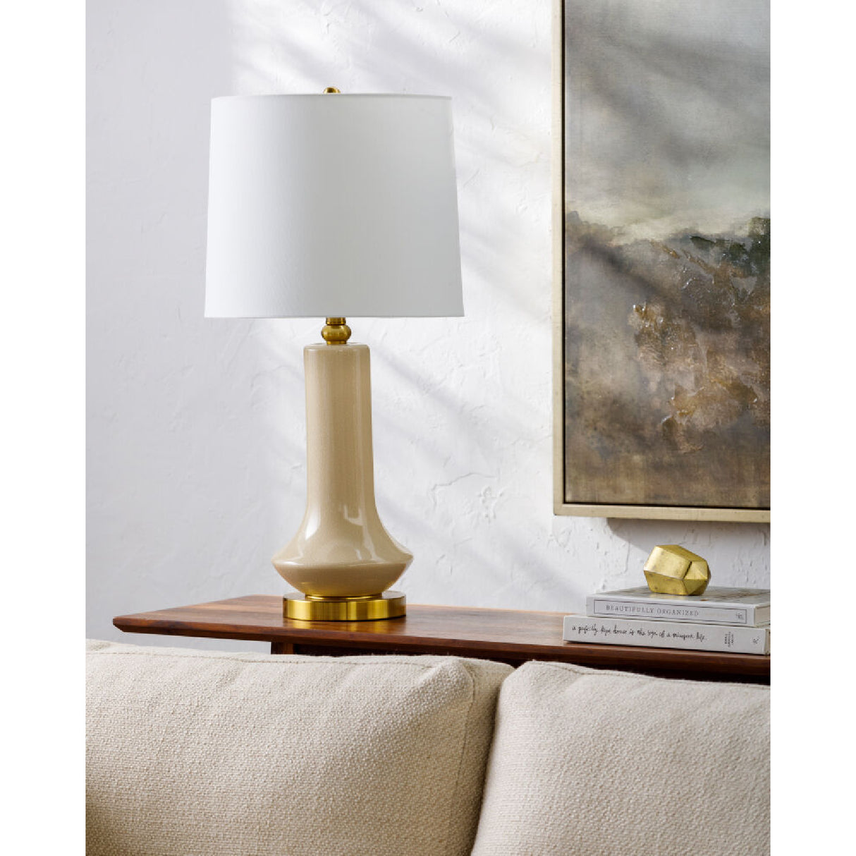 Modern European furniture - Distressed Cream Ceramic Table Lamp - www.oroa.com | Oroa.com
