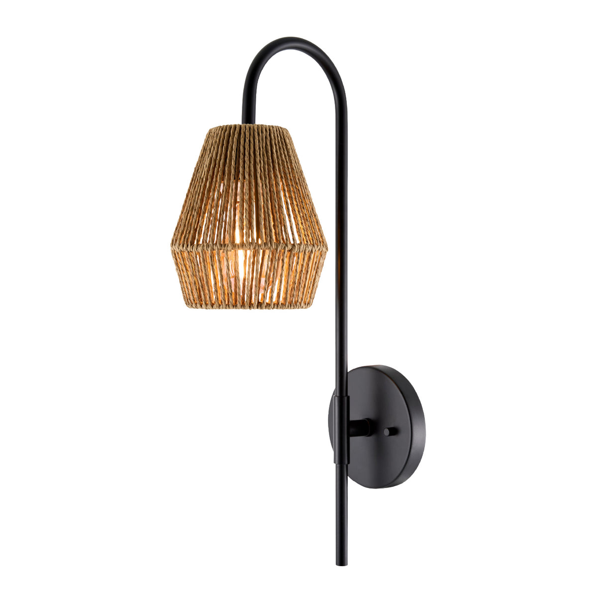 Modern European furniture - Curved Metal Rattan Wall Lamp - www.oroa.com | Oroa.com
