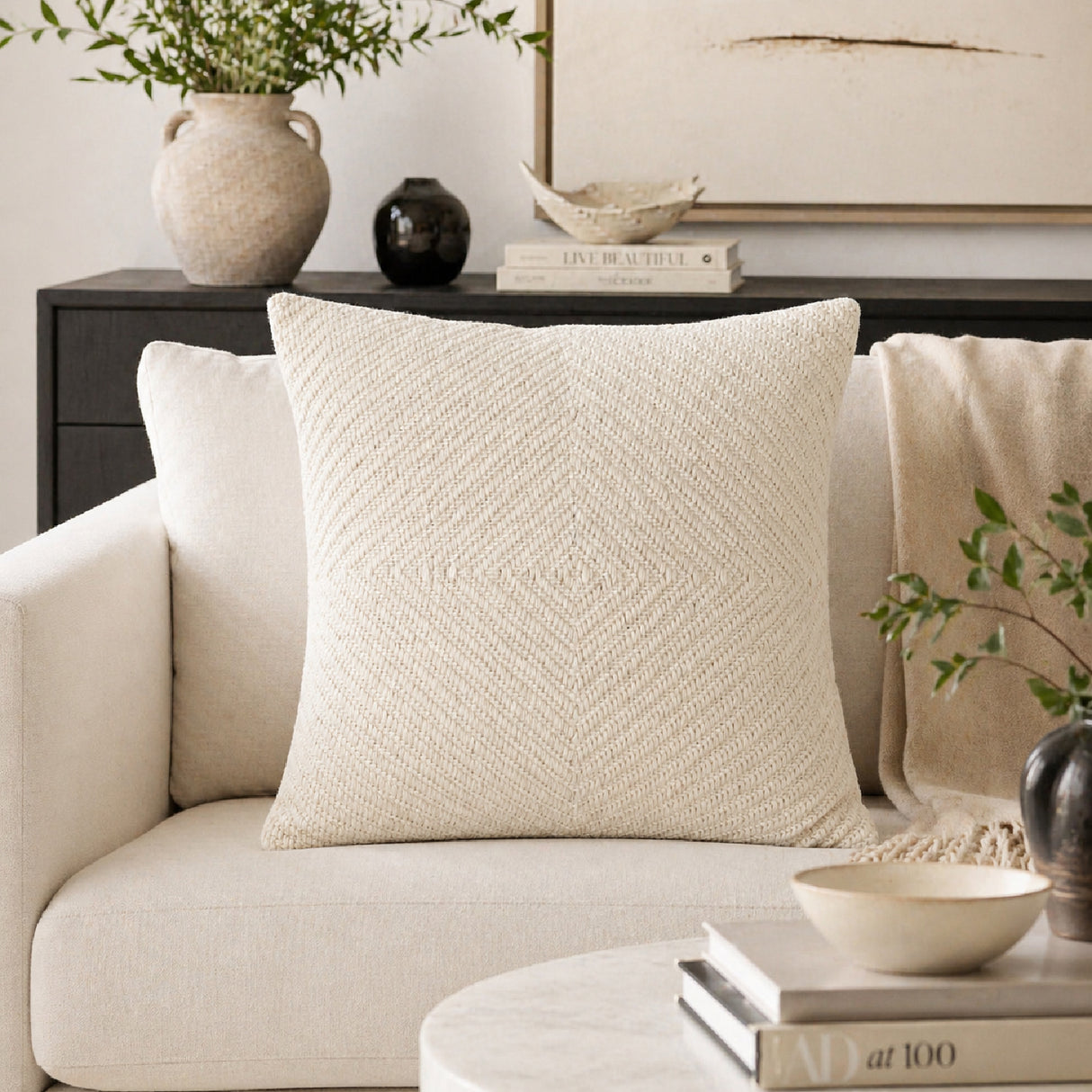 Modern European furniture - Beige Woven Poly Insert Pillow - www.oroa.com | Oroa.com