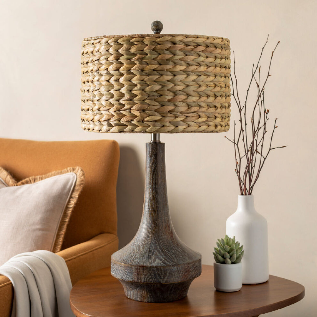 Modern European furniture - Braided Natural Seagrass Table Lamp - www.oroa.com | Oroa.com