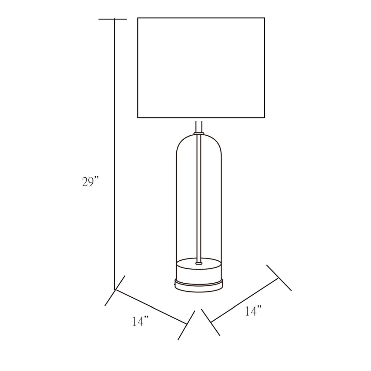 Modern European furniture - Clear Glass Body Table Lamp - www.oroa.com | Oroa.com