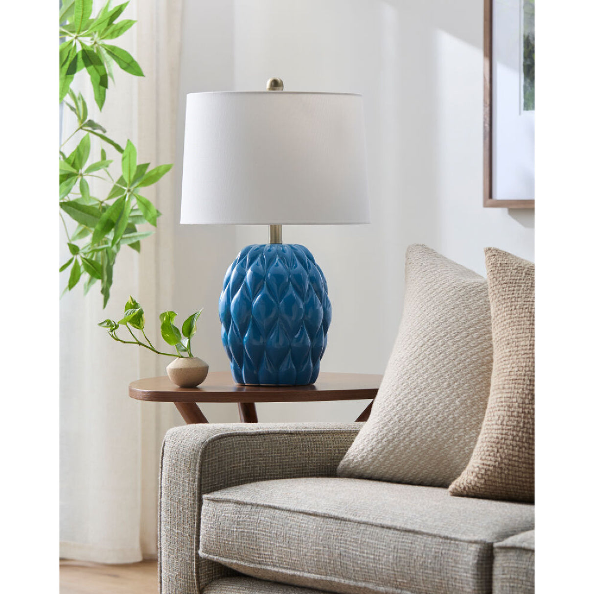 Modern European furniture - Reliefed Ceramic Accent Table Lamp - www.oroa.com | Oroa.com