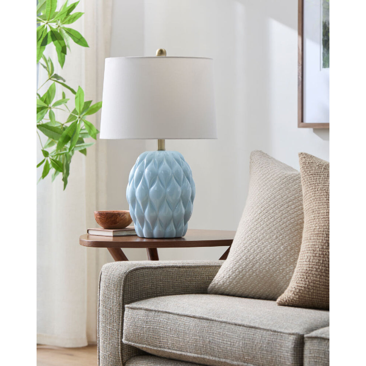 Modern European furniture - Reliefed Ceramic Accent Table Lamp - www.oroa.com | Oroa.com