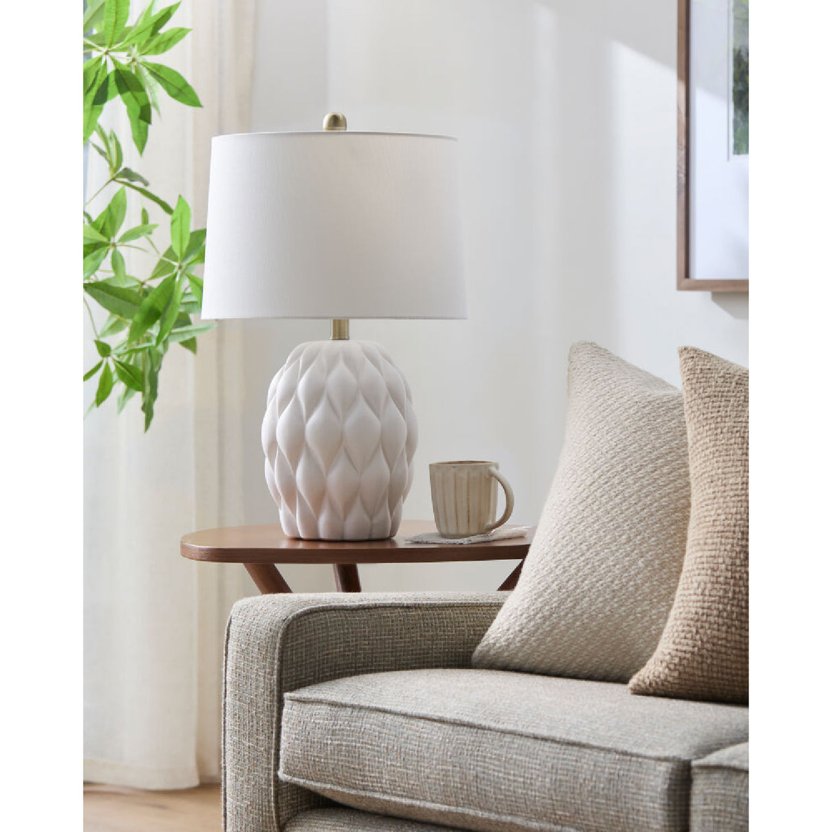 Modern European furniture - Reliefed Ceramic Accent Table Lamp - www.oroa.com | Oroa.com