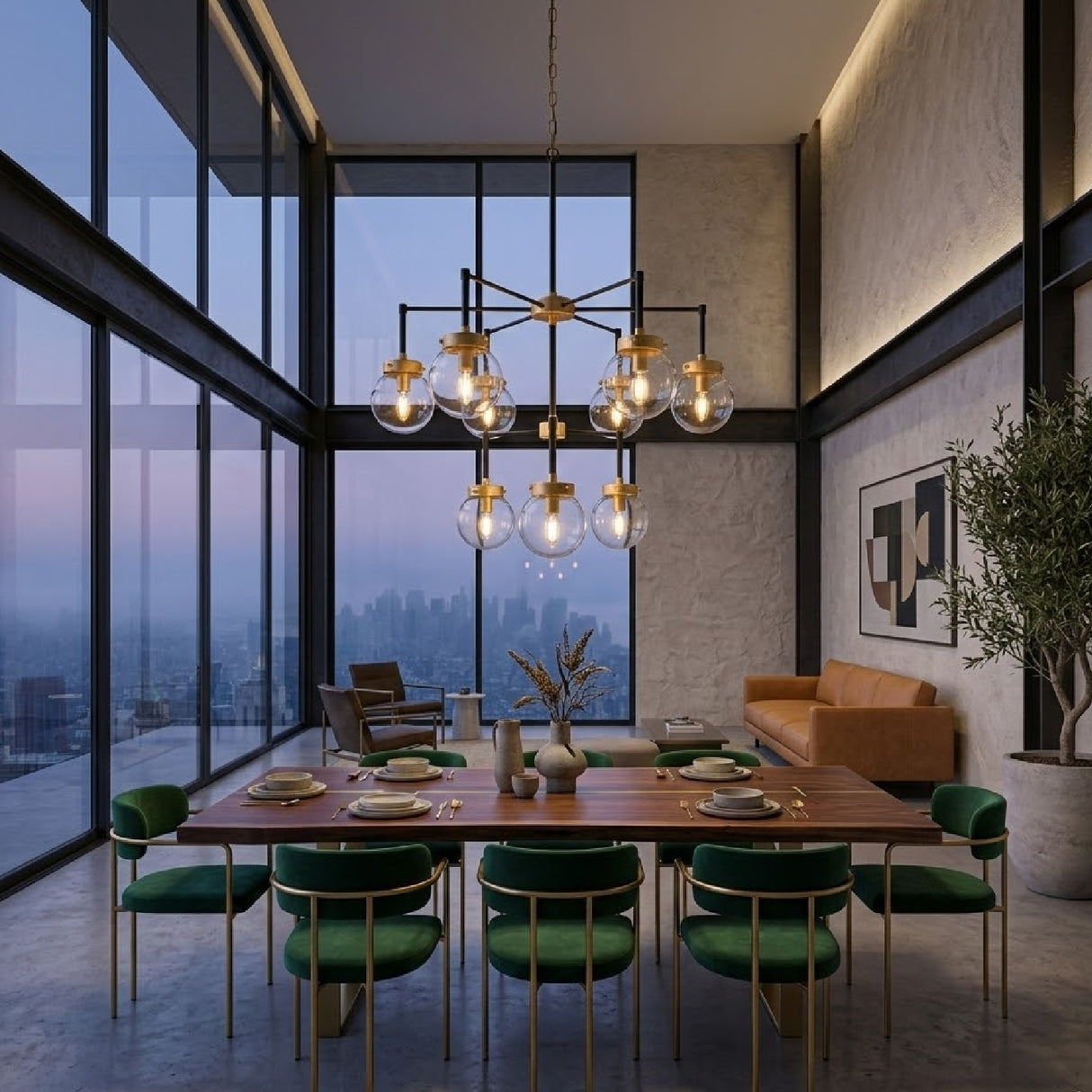 Modern European furniture - 9-Light Clear Glass Chandelier - www.oroa.com | Oroa.com
