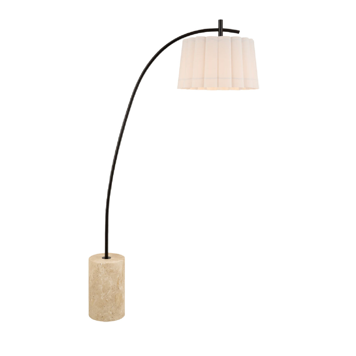 Modern European furniture - White Linen Scalloped Floor Lamp - www.oroa.com | Oroa.com