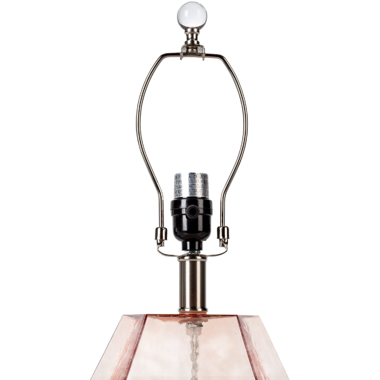 Modern European furniture - Clear Pink Glass Table Lamp - www.oroa.com | Oroa.com