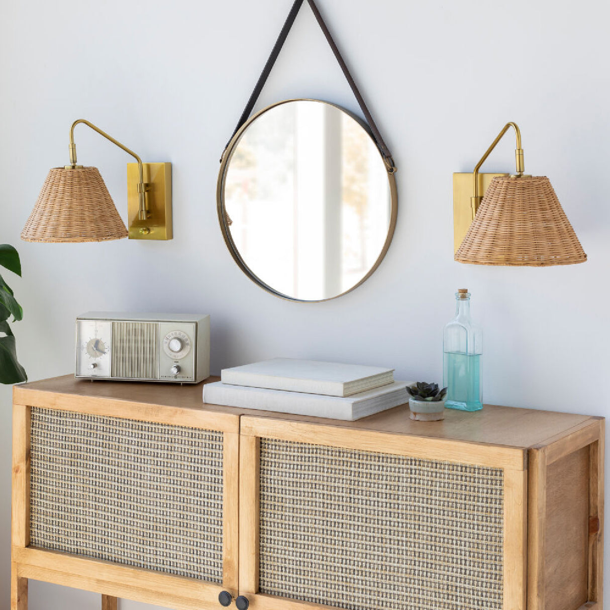 Modern European furniture - Natural Rattan Wall Lamp - www.oroa.com | Oroa.com