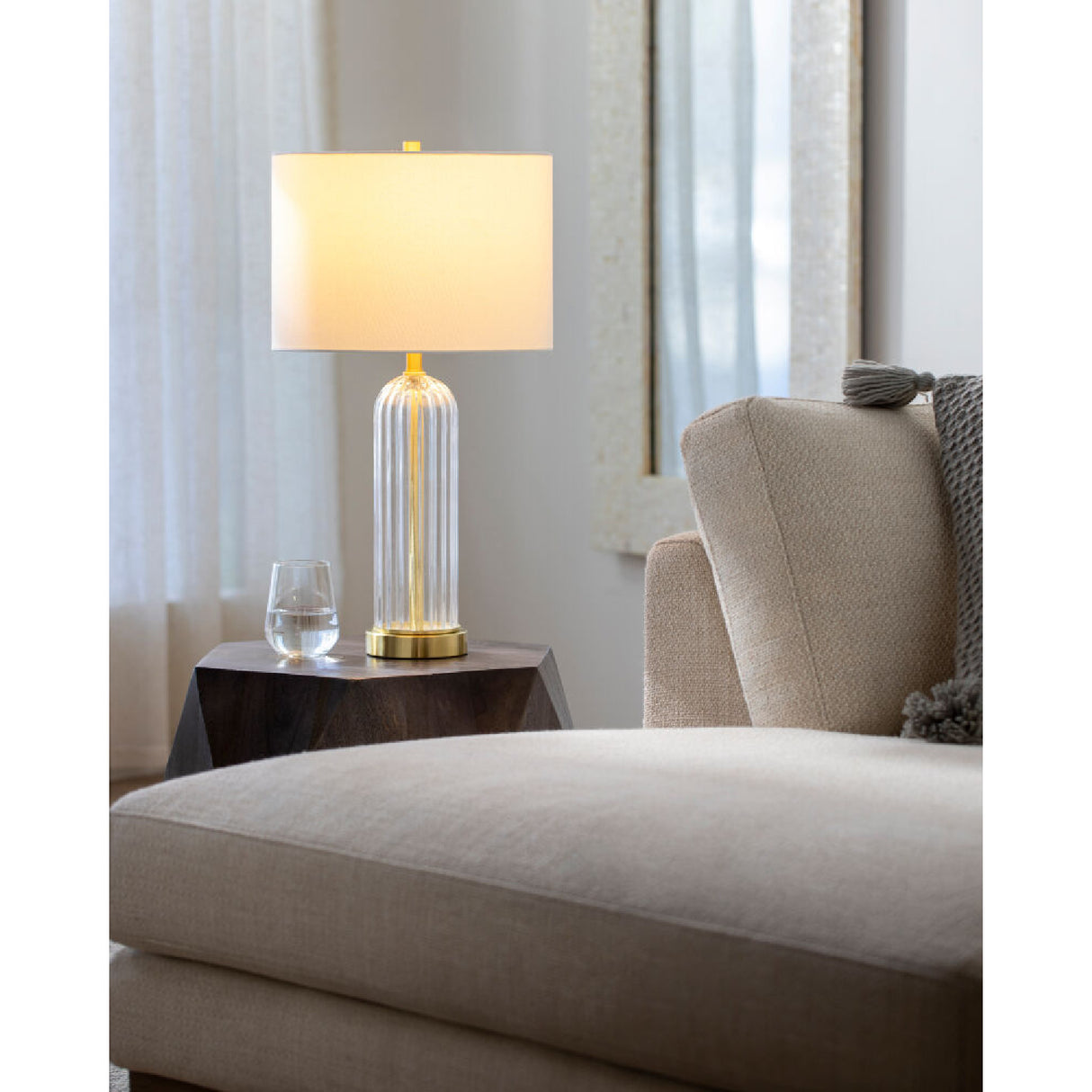 Modern European furniture - Glass Base Accent Table Lamp - www.oroa.com | Oroa.com