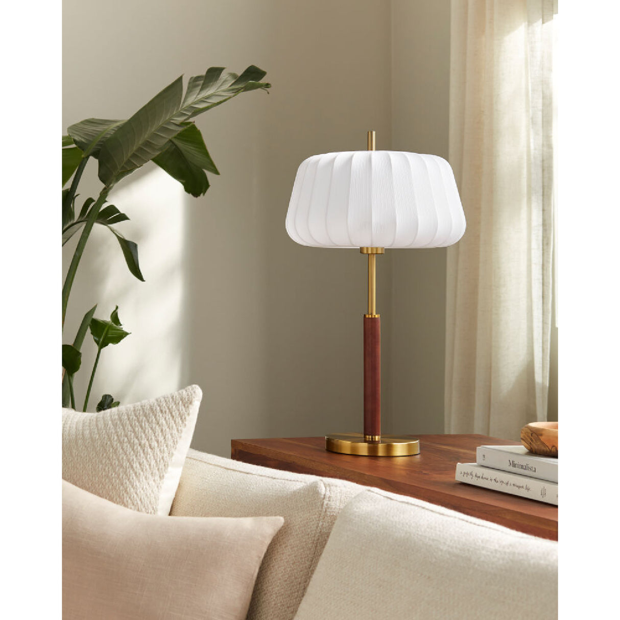 Modern European furniture - White Cotton Accent Table Lamp - www.oroa.com | Oroa.com