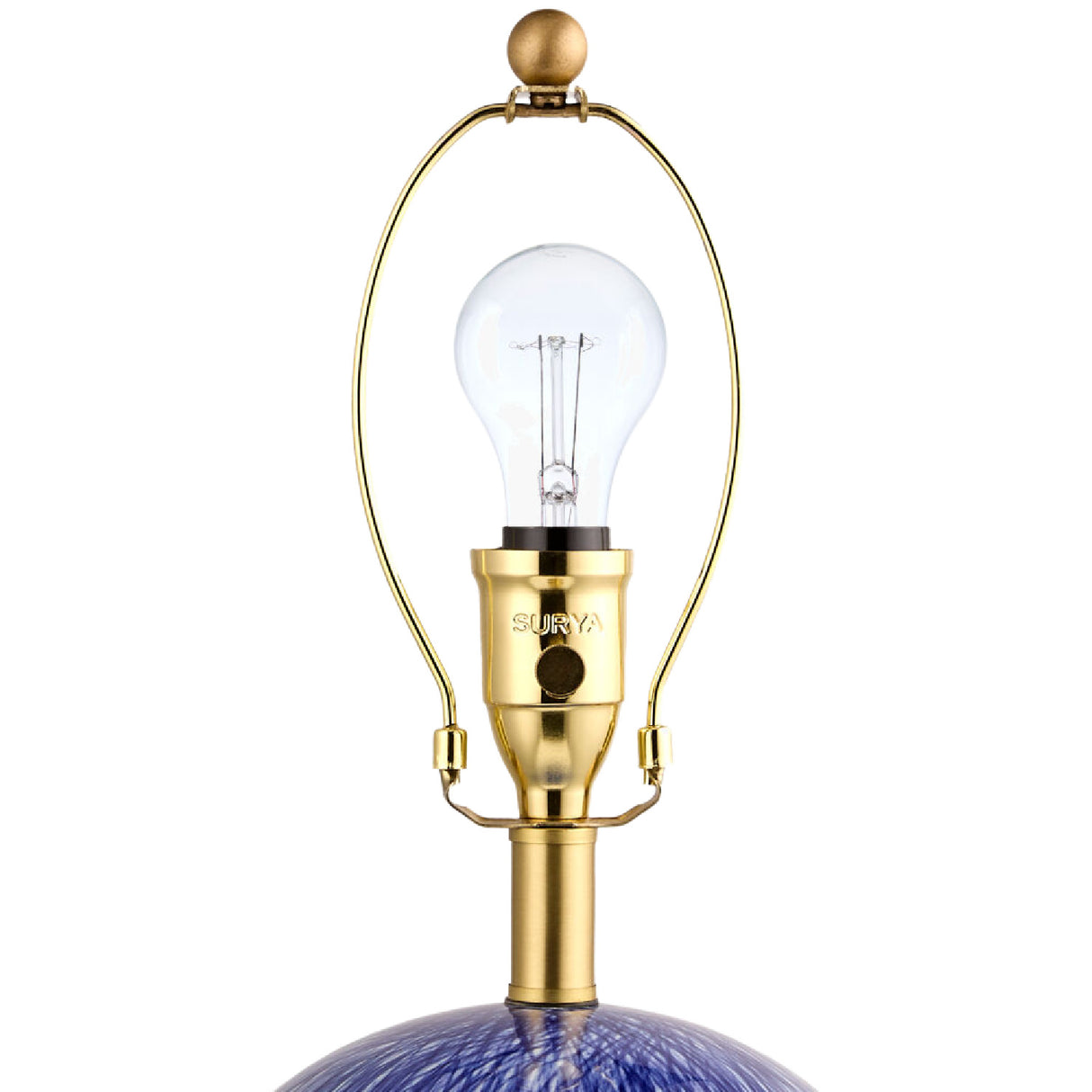 Modern European furniture - Glazed Blue Ceramic Table Lamp - www.oroa.com | Oroa.com