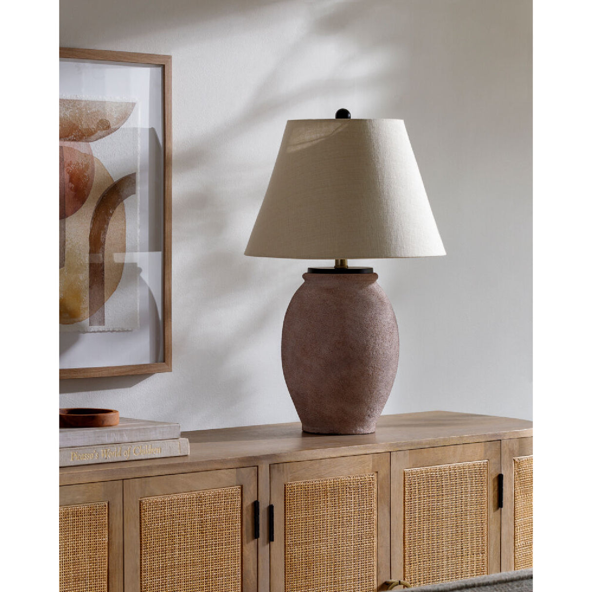 Modern European furniture - Brown Cement Accent Table Lamp - www.oroa.com | Oroa.com