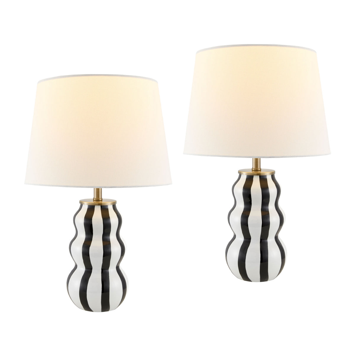 Modern European furniture - Wavy Stripes Ceramic Table Lamps (2) - www.oroa.com | Oroa.com