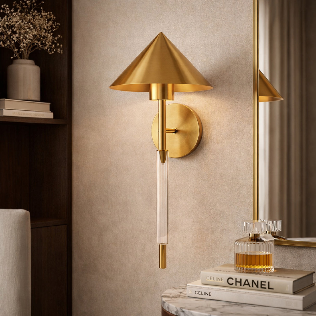 Modern European furniture - Conical Gold Wall Lamp - www.oroa.com | Oroa.com