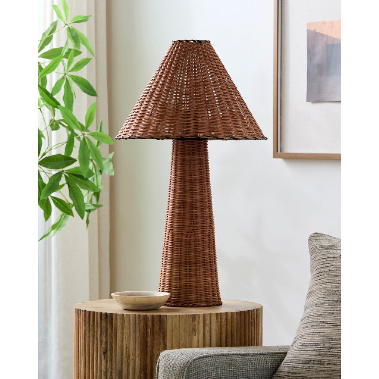 Modern European furniture - Empire Brown Rattan Table Lamp - www.oroa.com | Oroa.com
