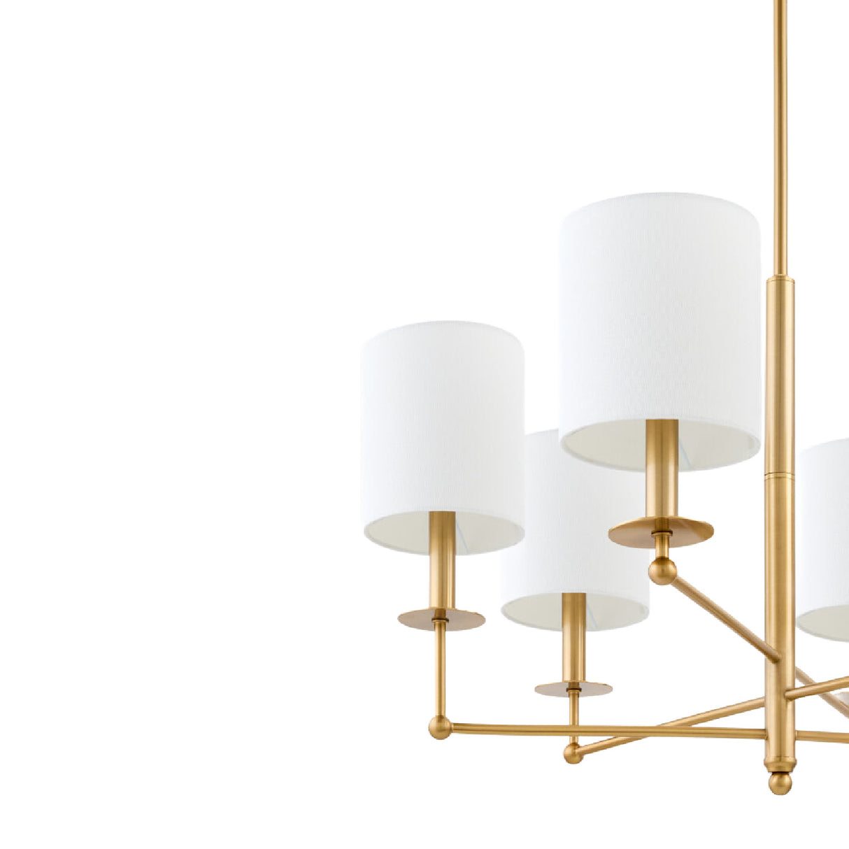 Modern European furniture - White Linen Shades Chandelier - www.oroa.com | Oroa.com