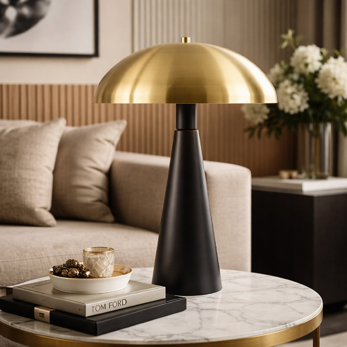 Modern European furniture - Gold Dome Accent Table Lamp - www.oroa.com | Oroa.com