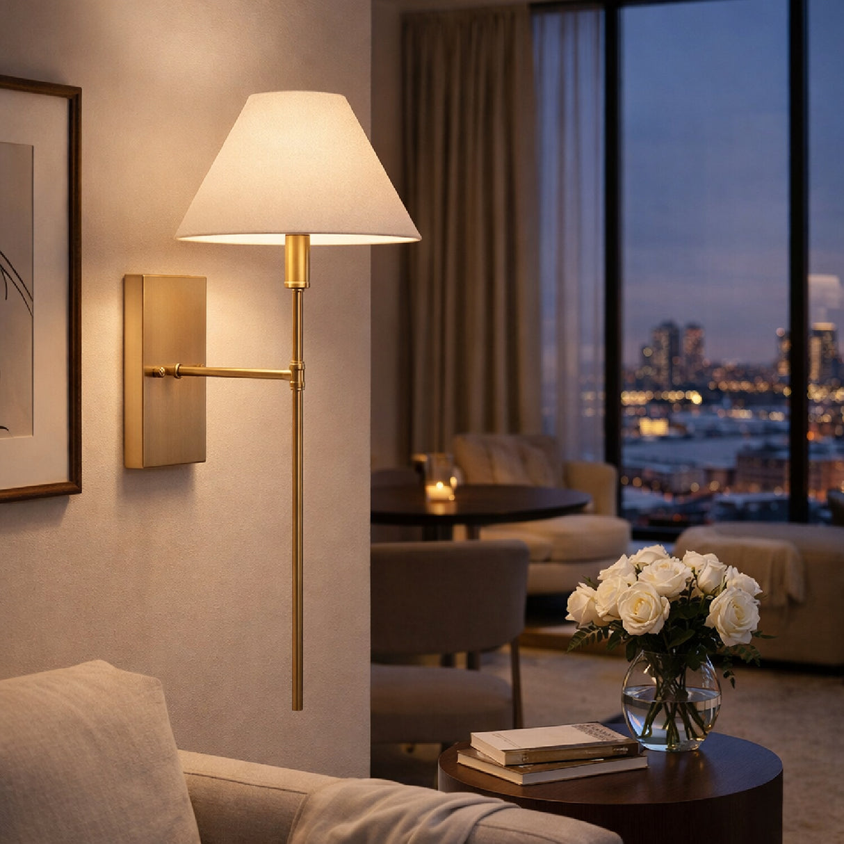 Modern European furniture - Empire White Linen Wall Lamp - www.oroa.com | Oroa.com