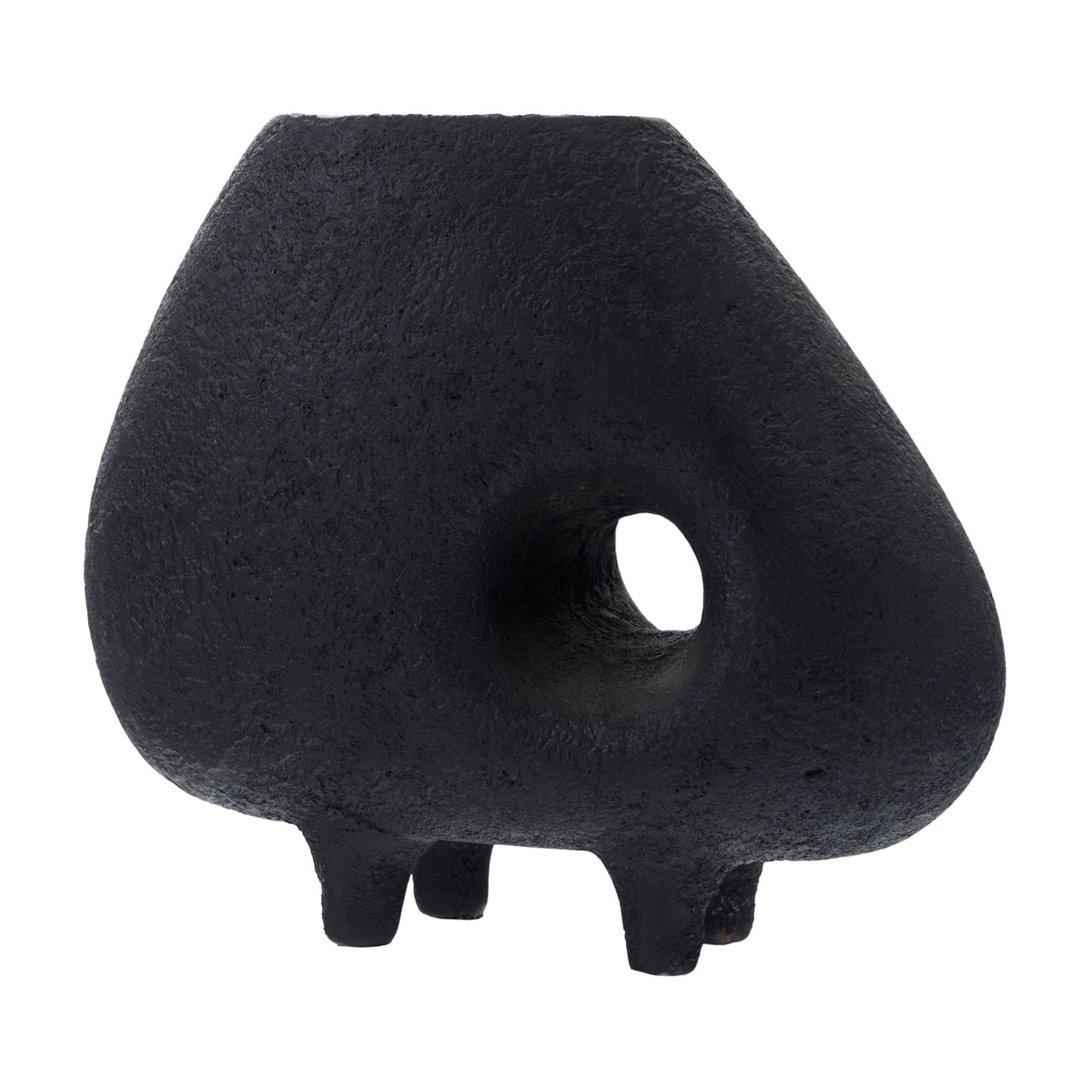Modern European furniture - Black Textured Terracotta Vase - www.oroa.com | Oroa.com