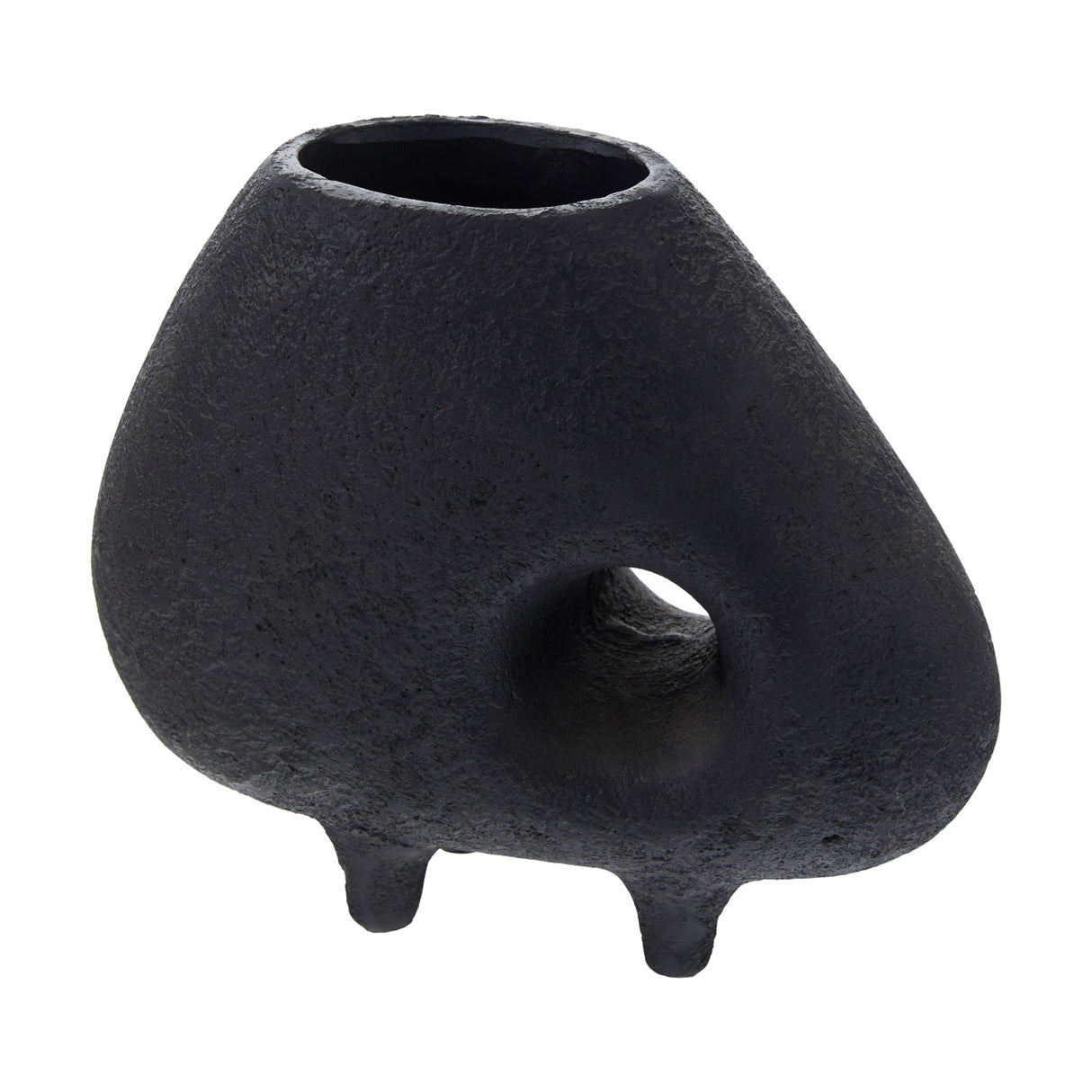 Modern European furniture - Black Textured Terracotta Vase - www.oroa.com | Oroa.com