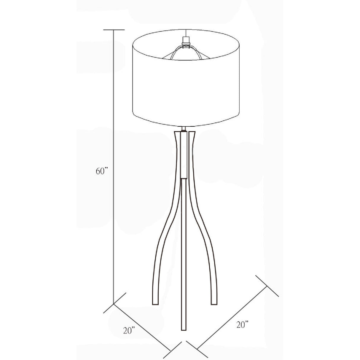 Modern European furniture - Wood Veneer Tripod Floor Lamp - www.oroa.com | Oroa.com