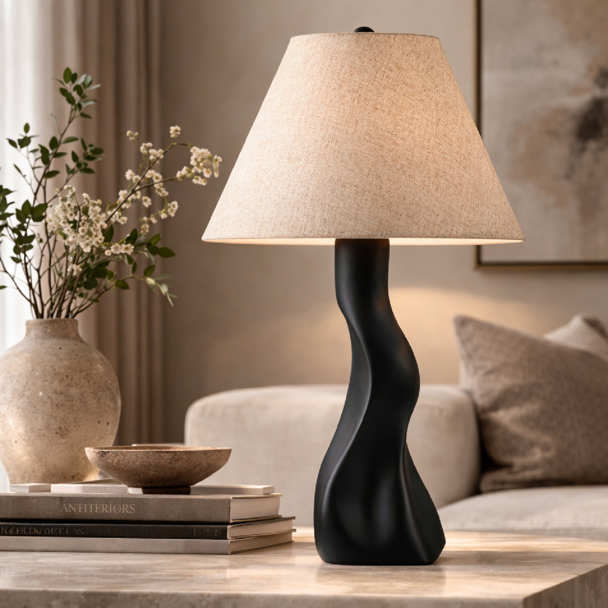 Modern European furniture - Organic-Shaped Base Table Lamp - www.oroa.com | Oroa.com