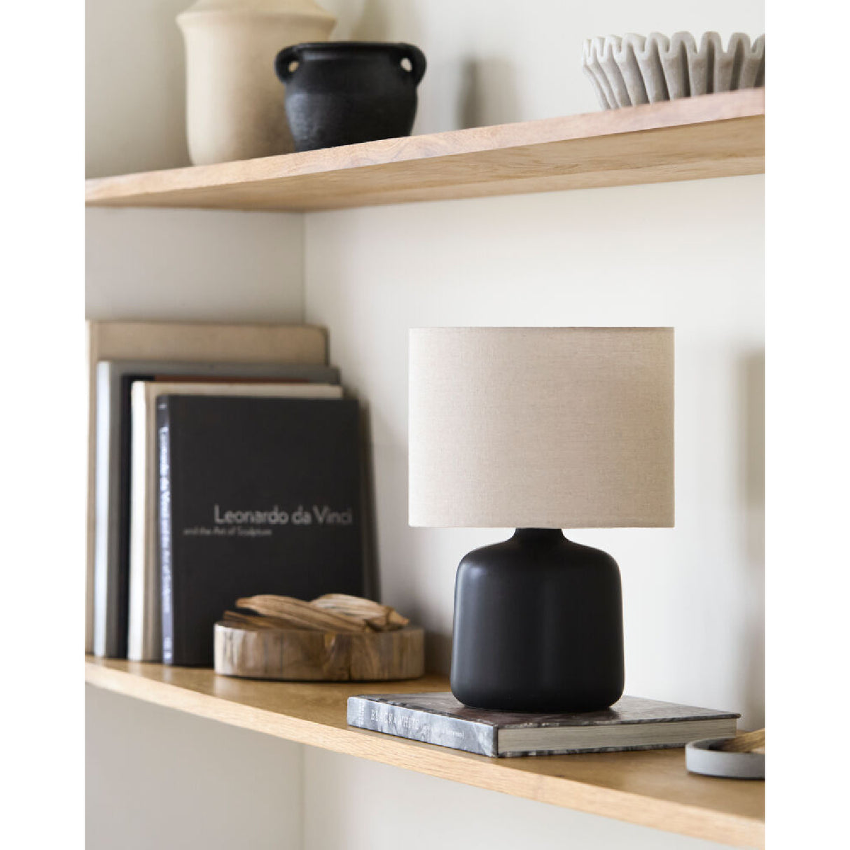 Modern European furniture - Beige Linen Ceramic Table Lamp S - www.oroa.com | Oroa.com