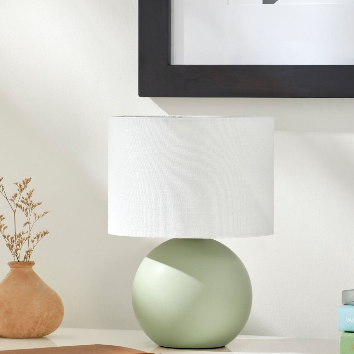 Modern European furniture - Round Glazed Ceramic Table Lamp - www.oroa.com | Oroa.com