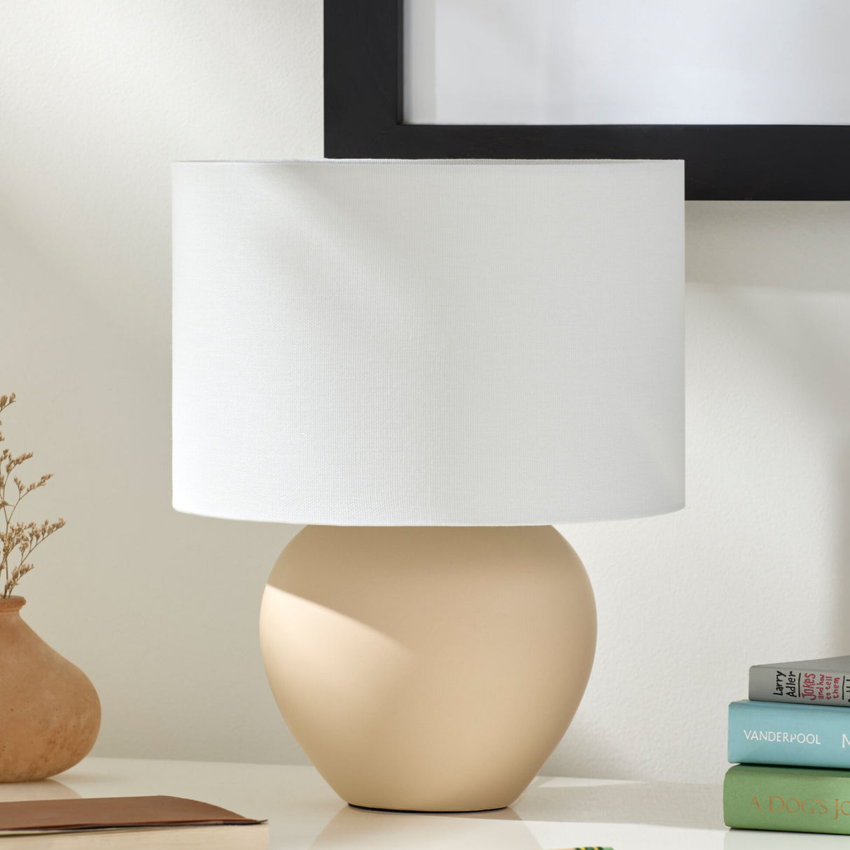 Modern European furniture - White Linen Ceramic Table Lamp - www.oroa.com | Oroa.com