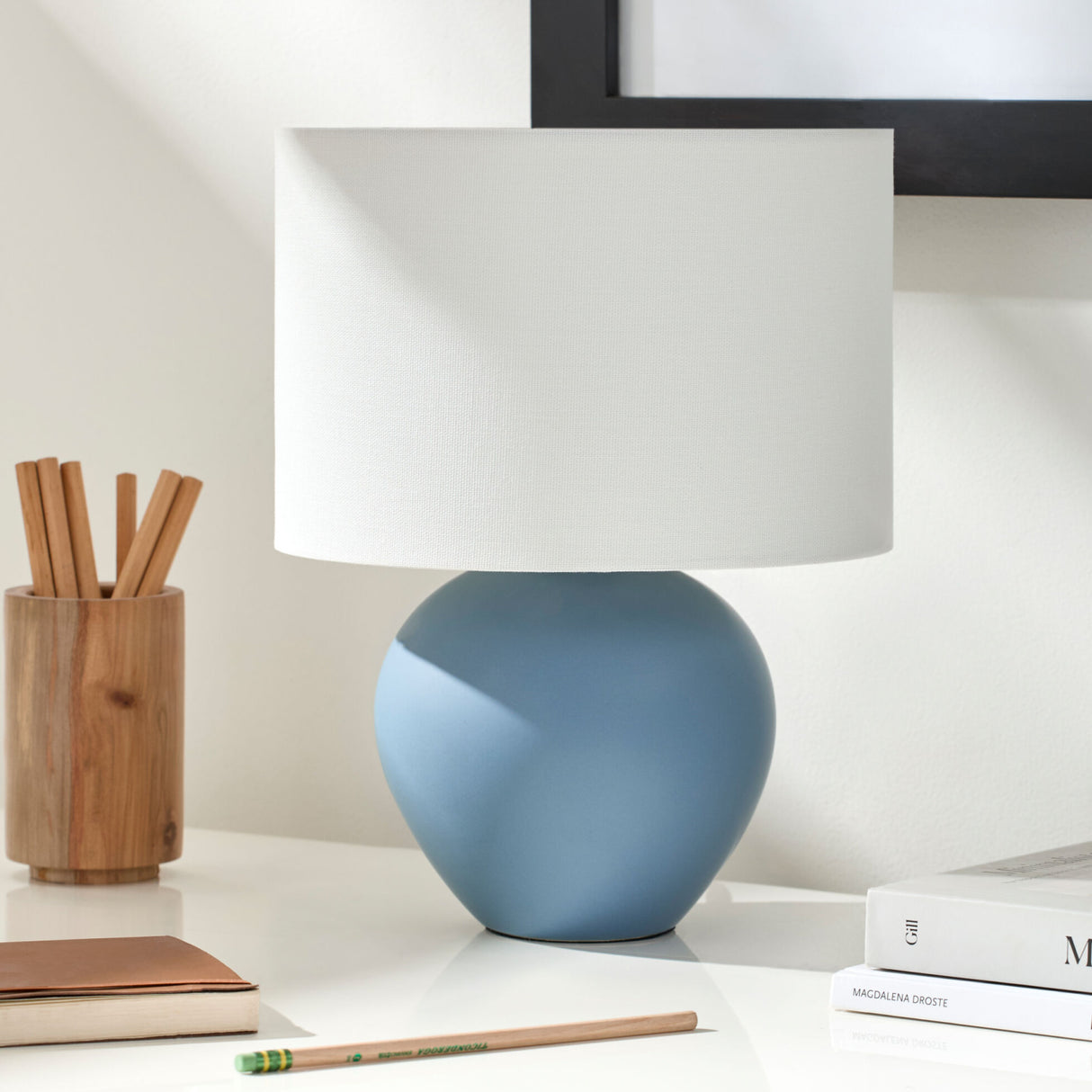 Modern European furniture - White Linen Ceramic Table Lamp - www.oroa.com | Oroa.com