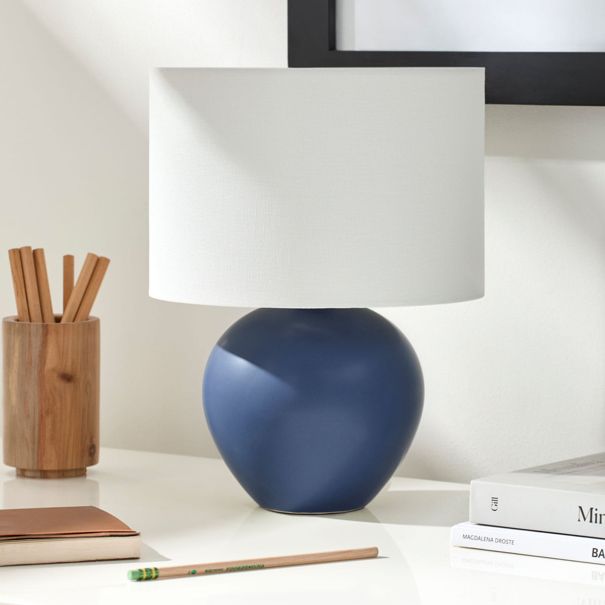 Modern European furniture - White Linen Ceramic Table Lamp - www.oroa.com | Oroa.com
