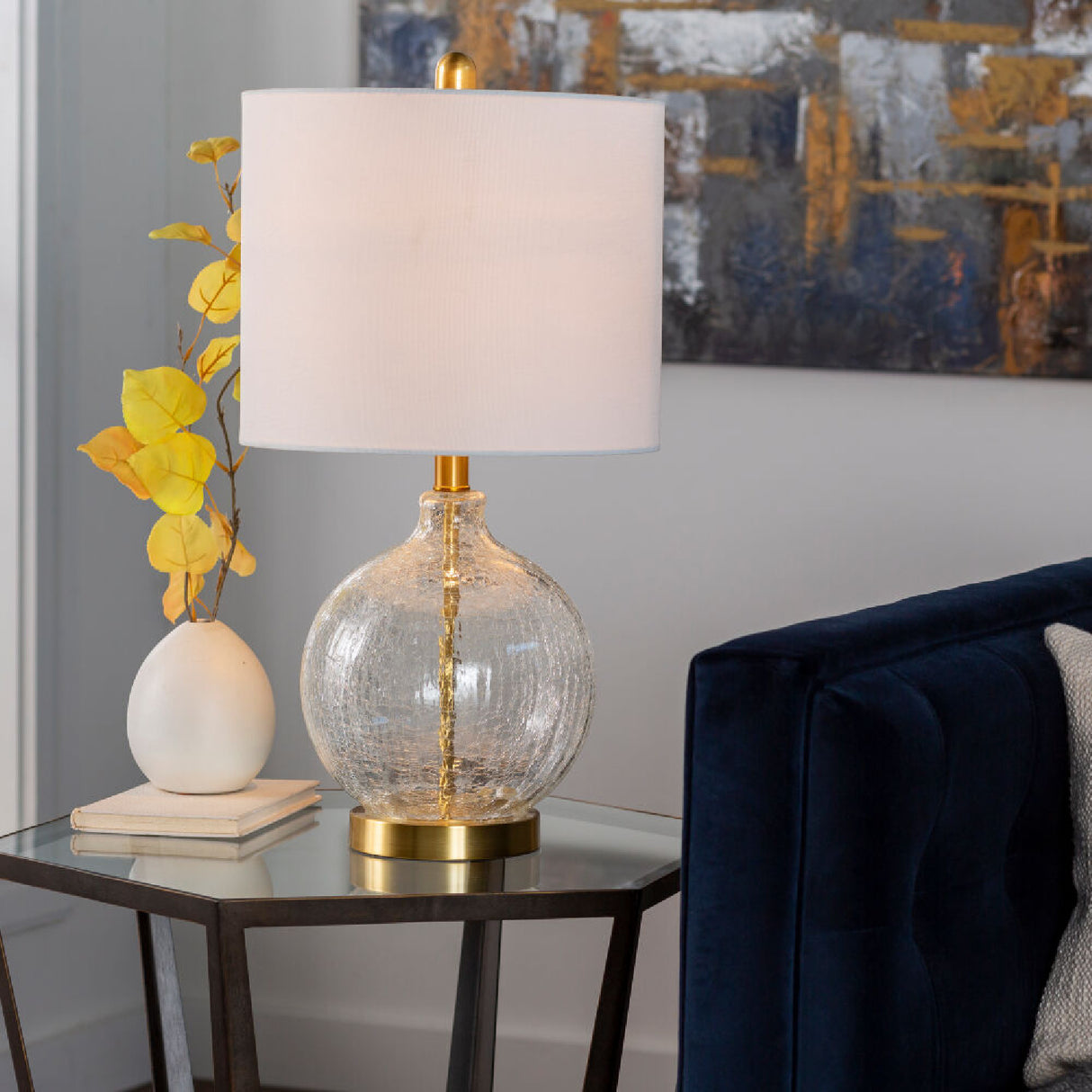 Modern European furniture - Crackle Clear Glass Table Lamp - www.oroa.com | Oroa.com