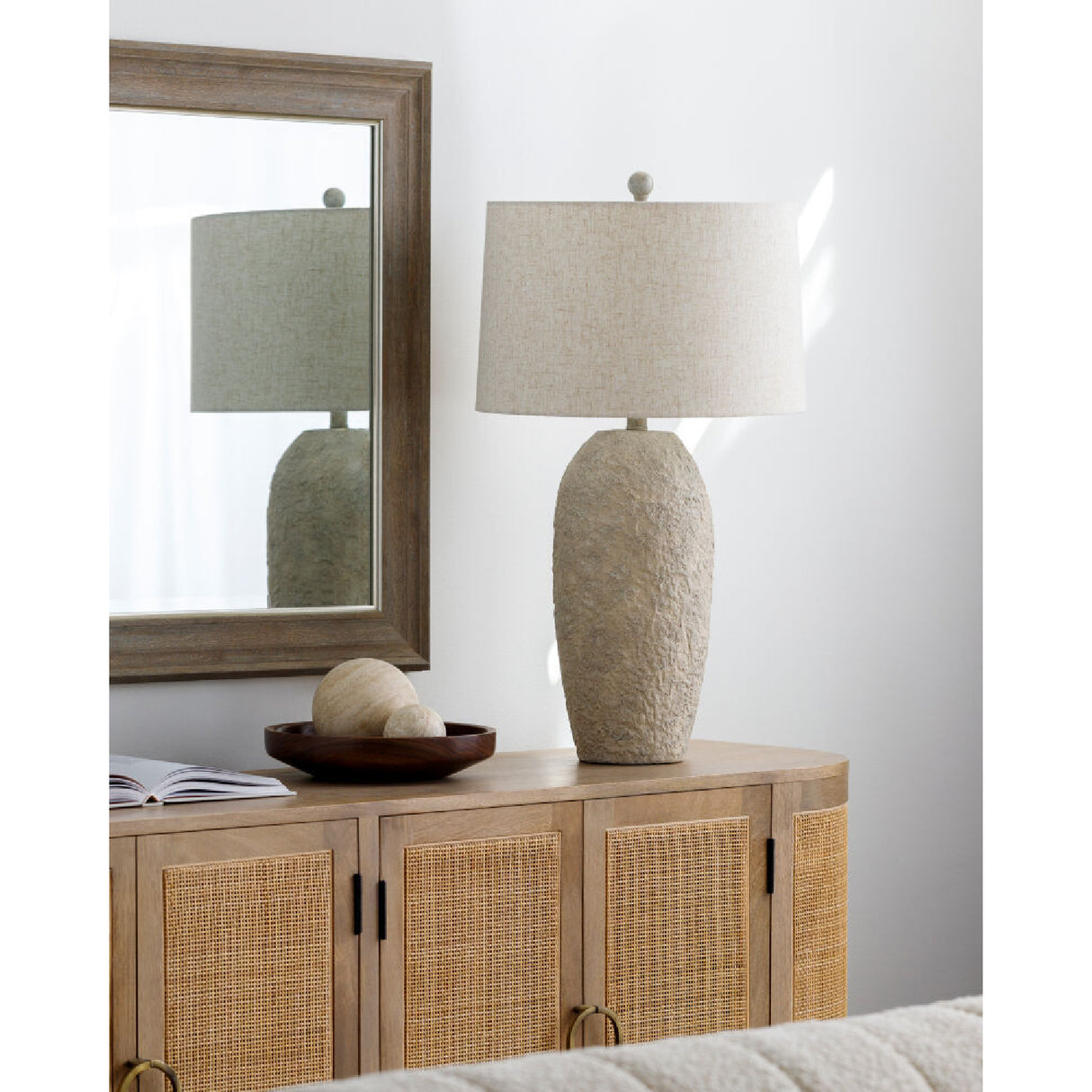 Modern European furniture - White Textured Ceramic Table Lamp - www.oroa.com | Oroa.com