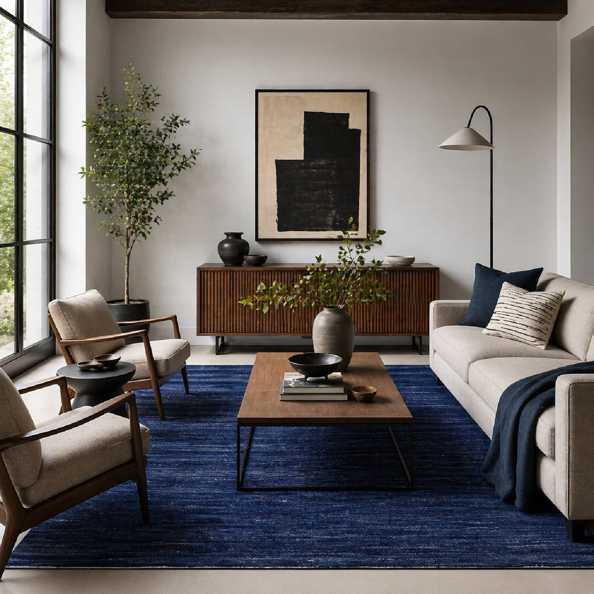 Modern European furniture - Hand-Knotted Wool Fringed Square Carpet - www.oroa.com | Oroa.com