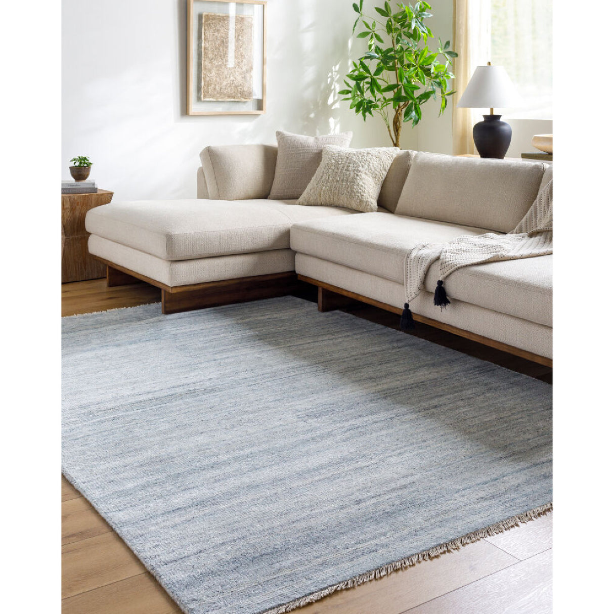 Modern European furniture - Hand-Knotted Wool Fringed Square Carpet - www.oroa.com | Oroa.com