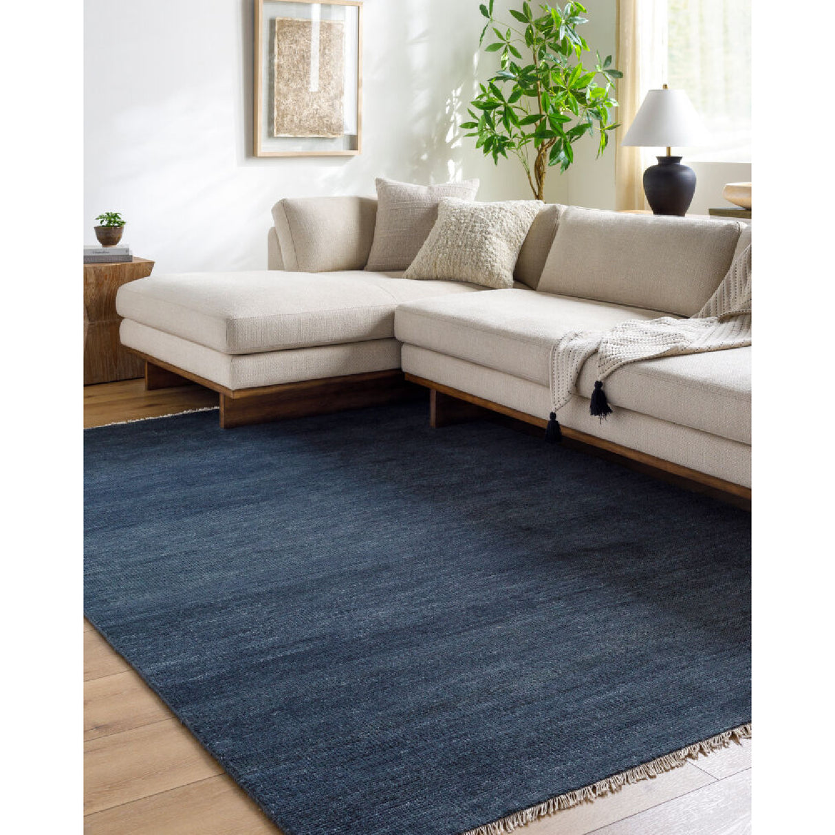 Modern European furniture - Hand-Knotted Wool Fringed Square Carpet - www.oroa.com | Oroa.com