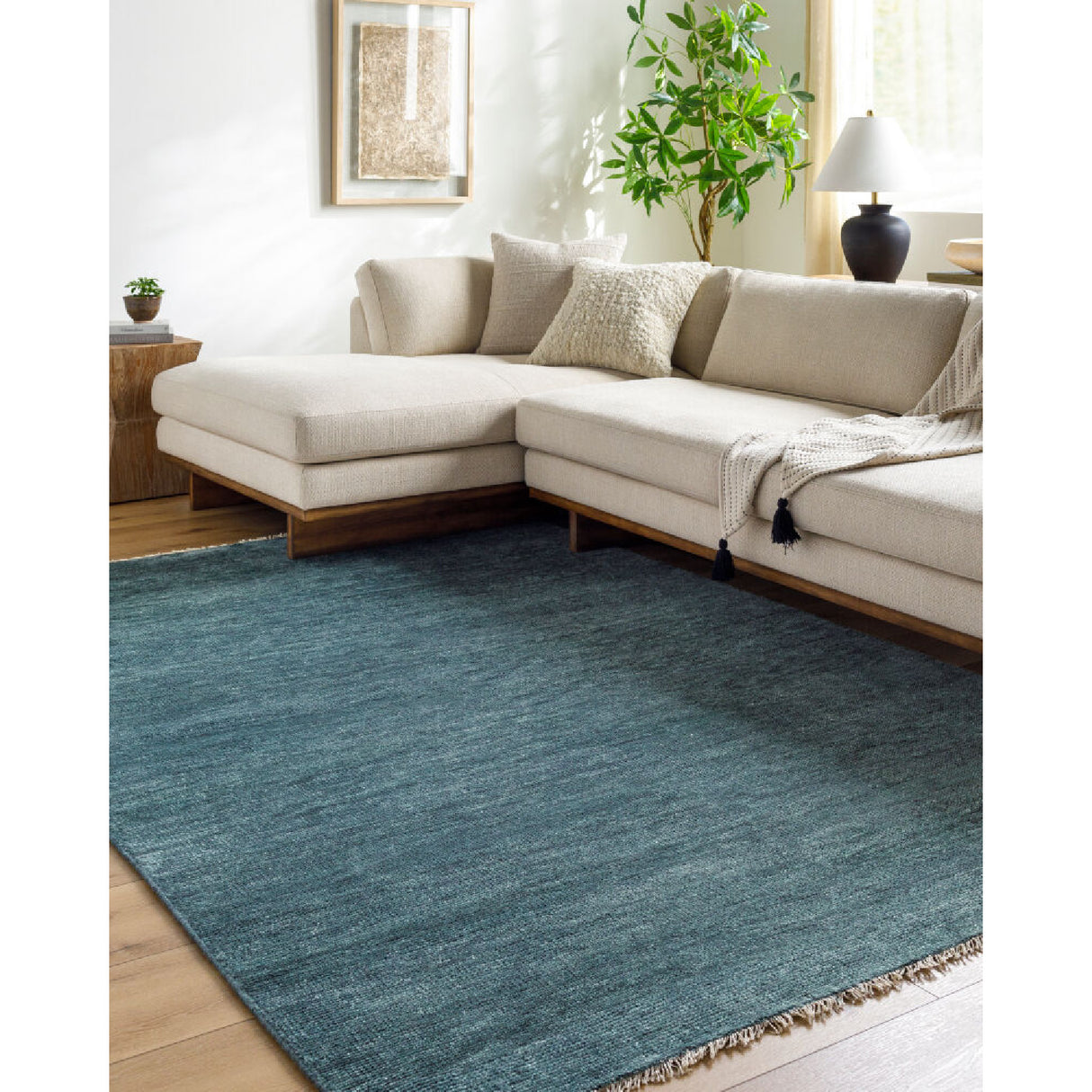 Modern European furniture - Hand-Knotted Wool Fringed Square Carpet - www.oroa.com | Oroa.com
