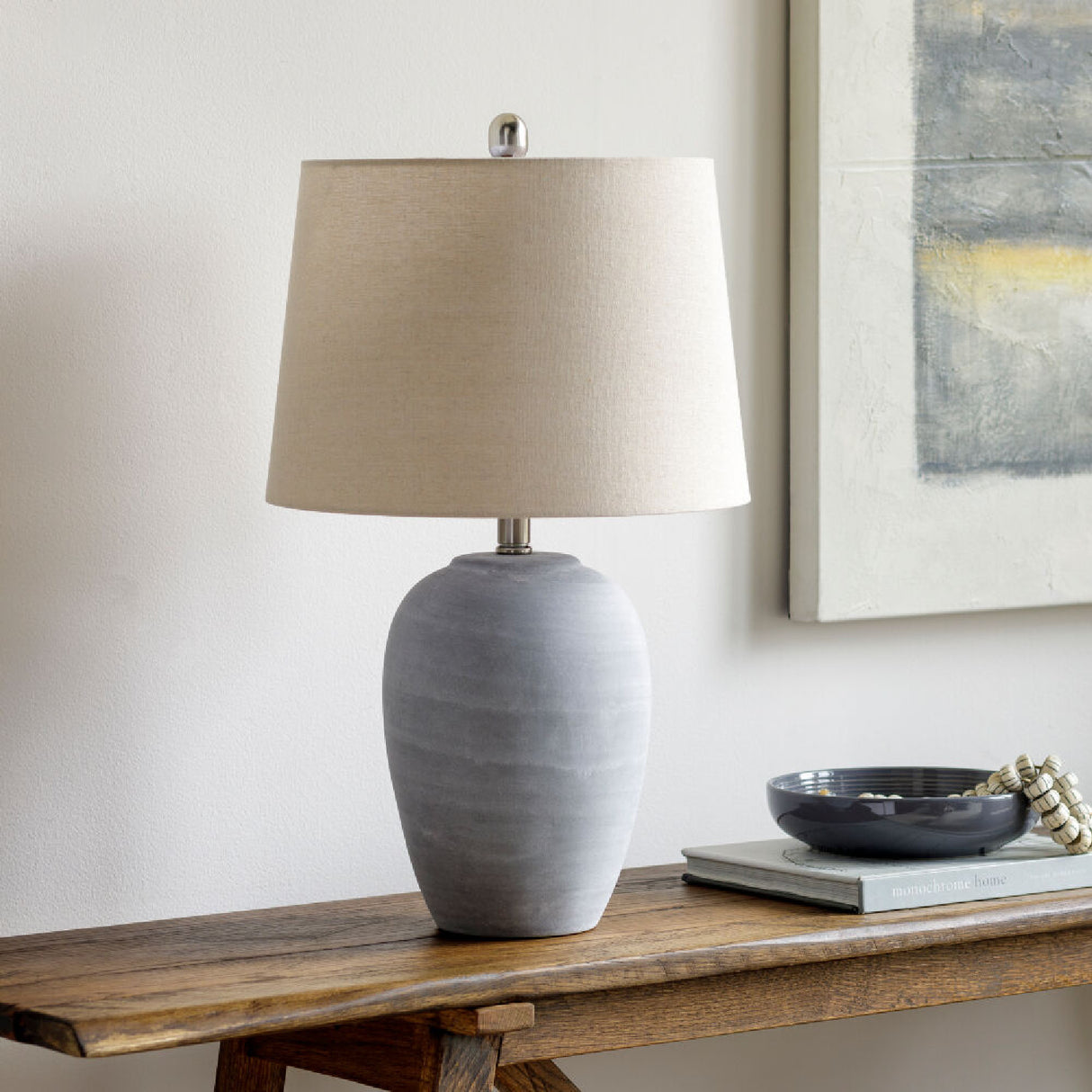 Modern European furniture - Antiqued Gray Ceramic Table Lamp - www.oroa.com | Oroa.com