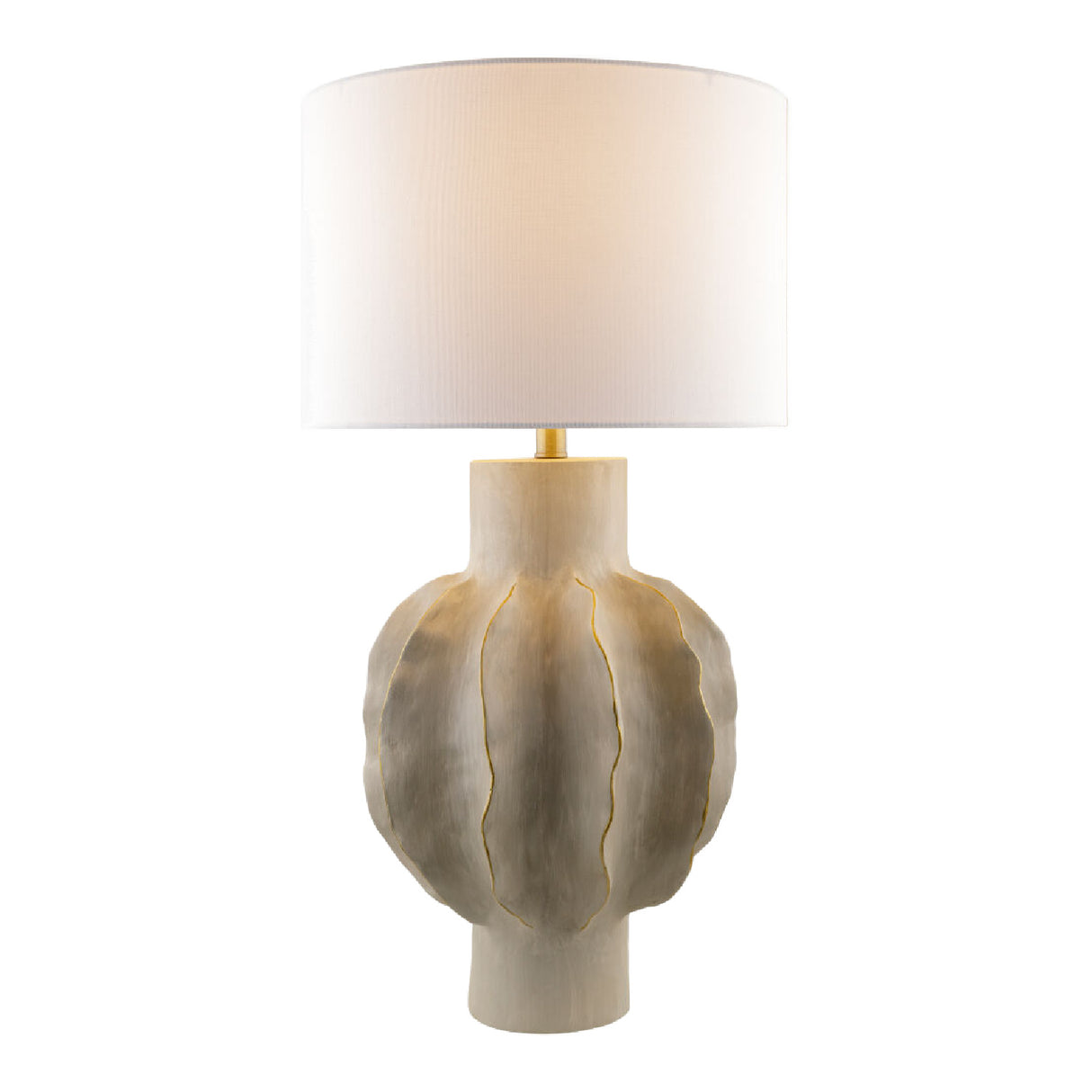 Modern European furniture - Gray Scuptured Accent Table Lamp - www.oroa.com | Oroa.com