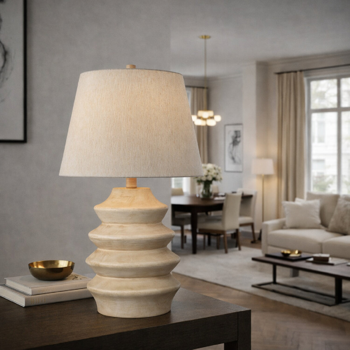 Modern European furniture - Painted Cream Accent Table Lamp - www.oroa.com | Oroa.com