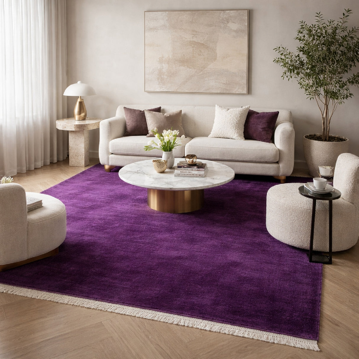 Modern European furniture - Hand-Loomed Wool Fringe Square Carpet - www.oroa.com | Oroa.com