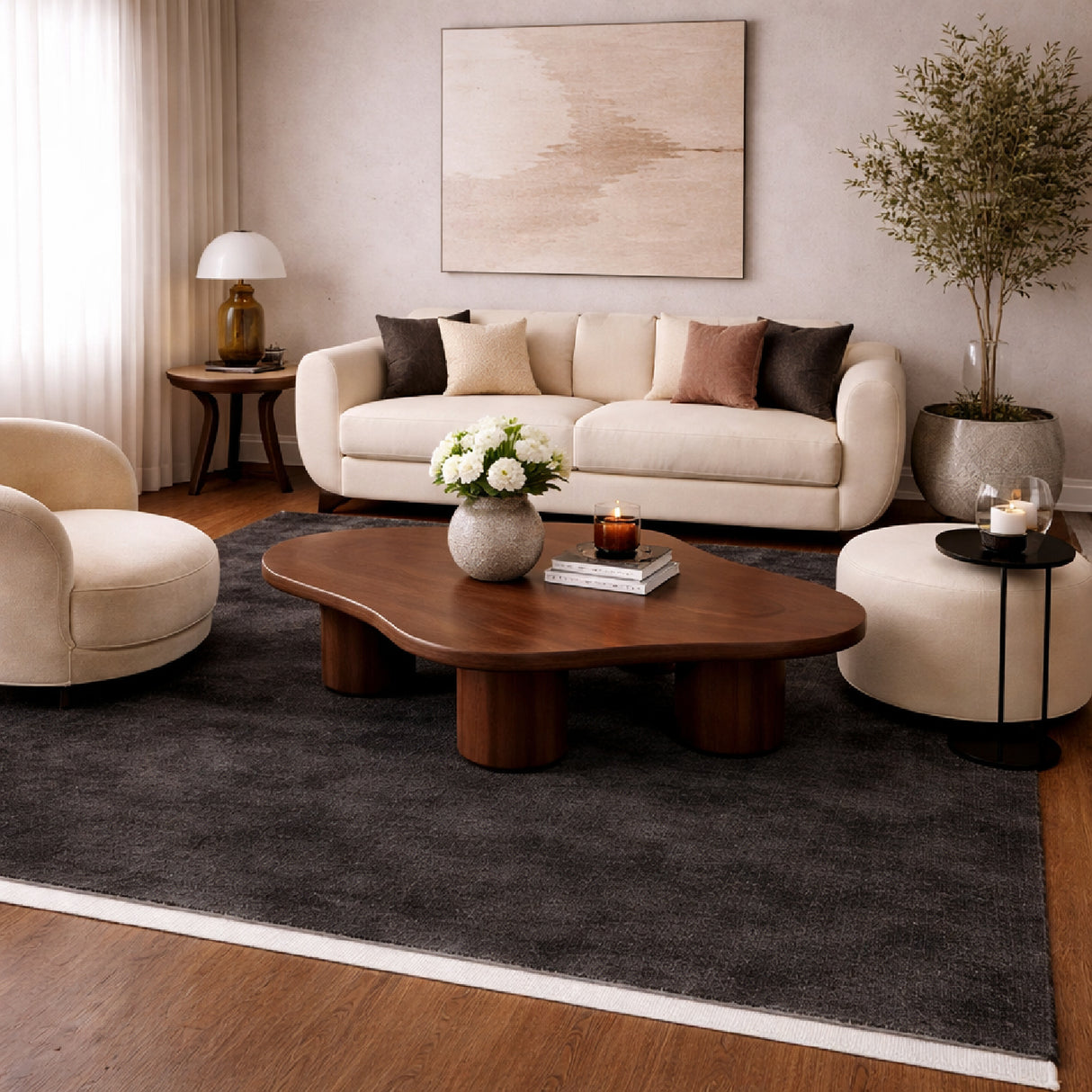 Hand-Loomed Wool Fringe Square Carpet | Oroa.com