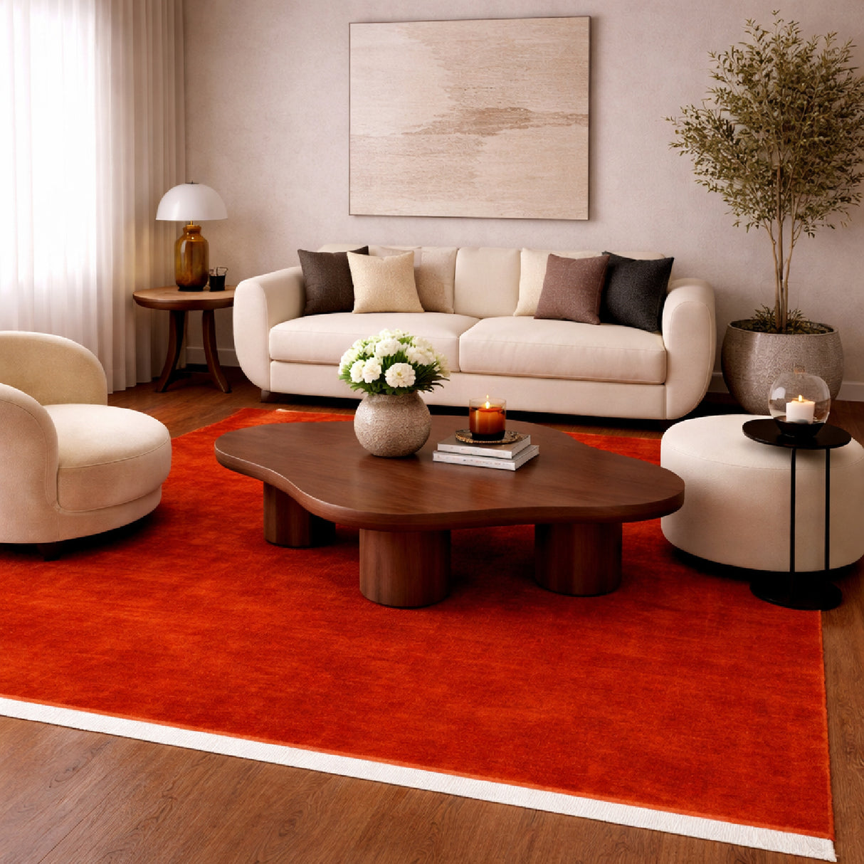 Modern European furniture - Hand-Loomed Wool Fringe Square Carpet - www.oroa.com | Oroa.com