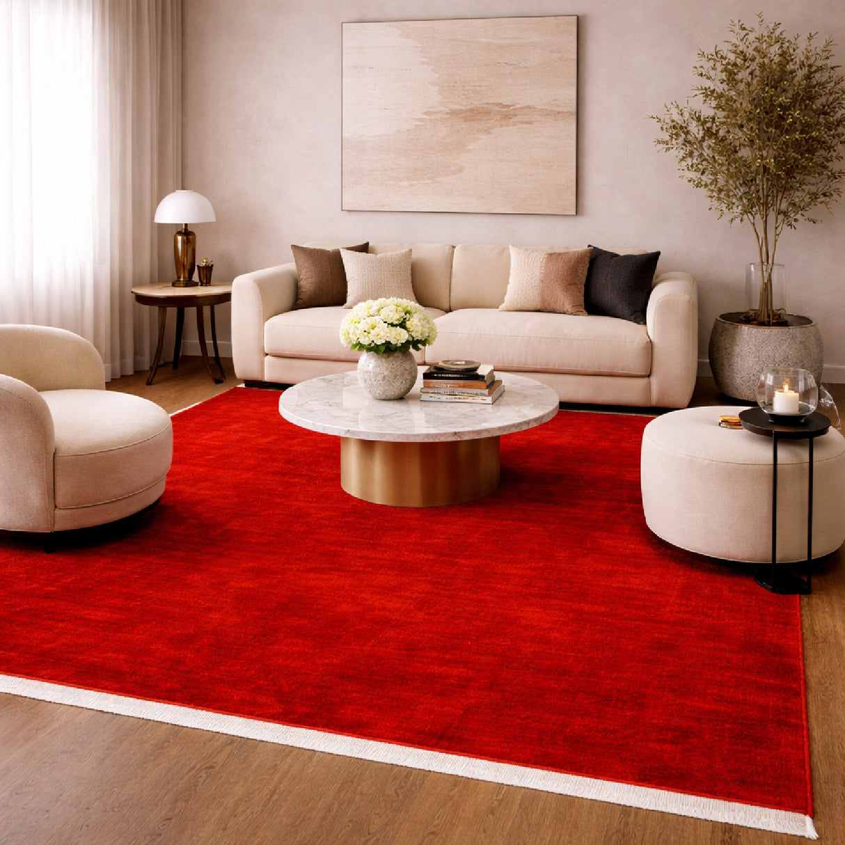 Modern European furniture - Hand-Loomed Wool Fringe Square Carpet - www.oroa.com | Oroa.com