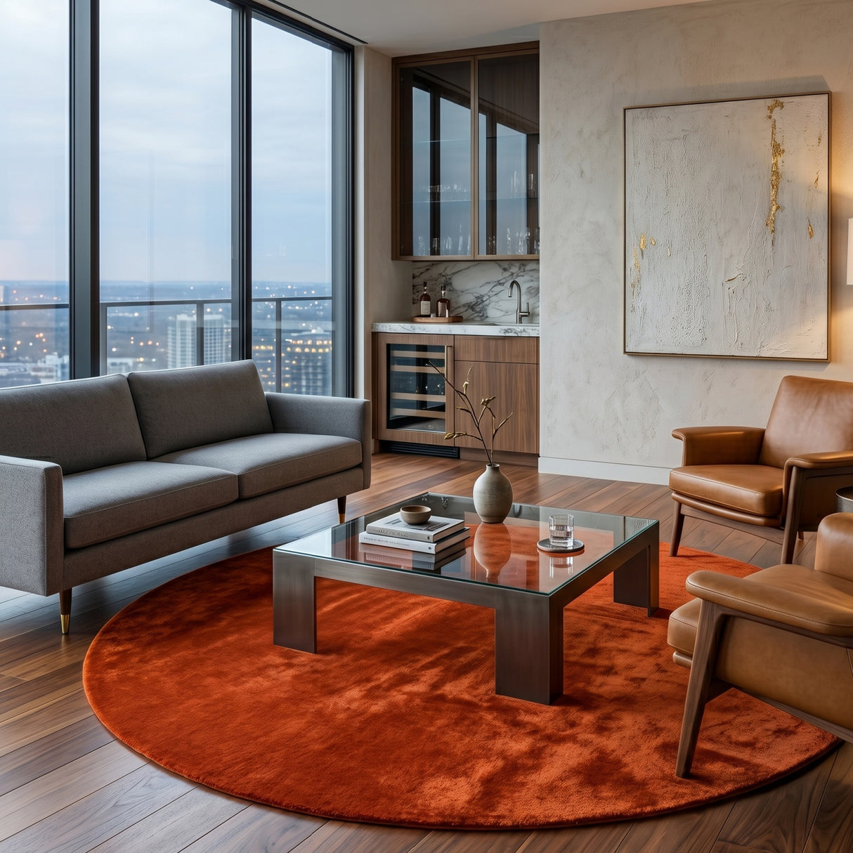 Modern furniture - Hand-Loomed Wool Fringe Round Carpet - www.oroa.com | Oroa.com