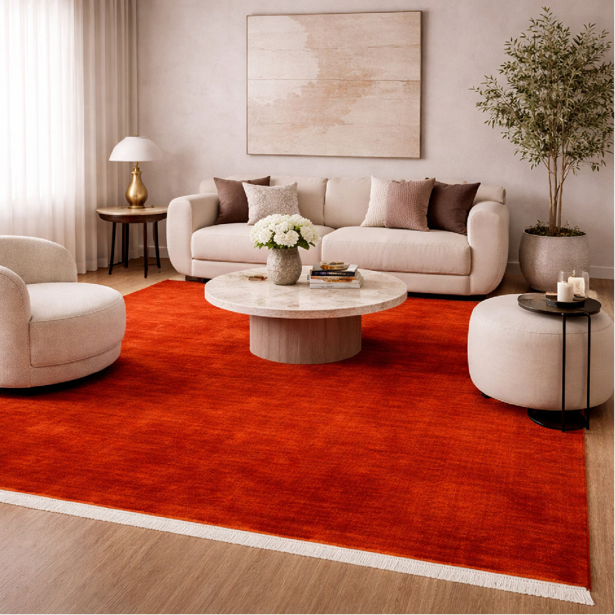 Modern European furniture - Hand-Loomed Wool Fringe Square Carpet - www.oroa.com | Oroa.com