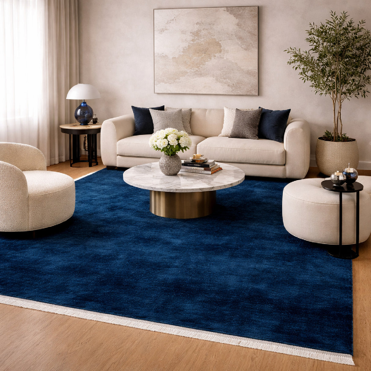 Modern European furniture - Hand-Loomed Wool Fringe Square Carpet - www.oroa.com | Oroa.com