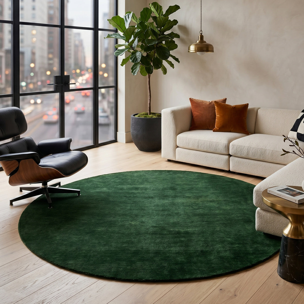 Modern furniture - Hand-Loomed Wool Fringe Round Carpet - www.oroa.com | Oroa.com
