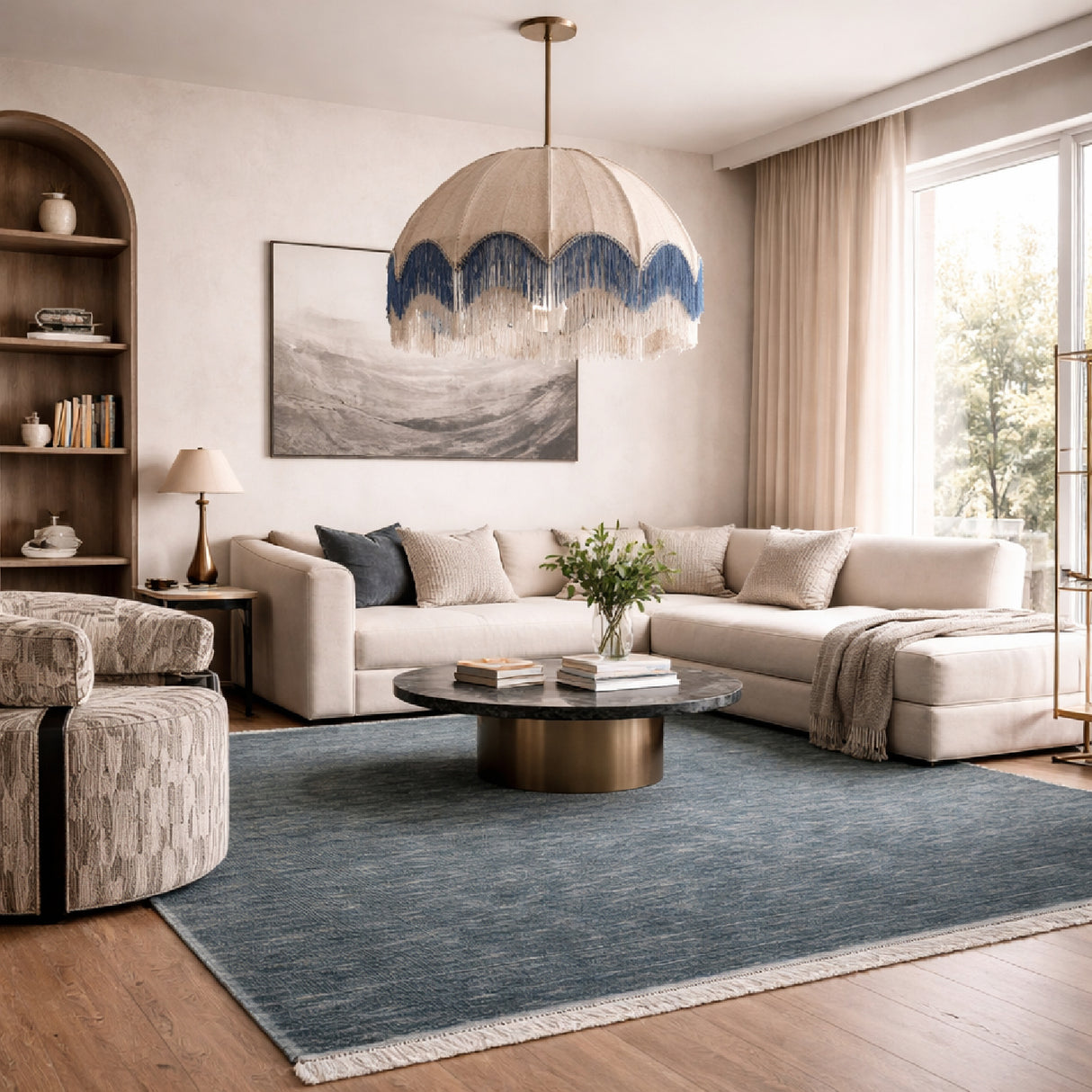 Modern European furniture - Hand-Loomed Wool Fringe Square Carpet - www.oroa.com | Oroa.com